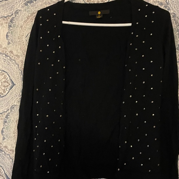 Sweaters - Black cardigan with sequin design
